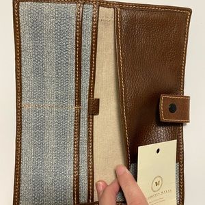 Handmade leather/cotton wallet